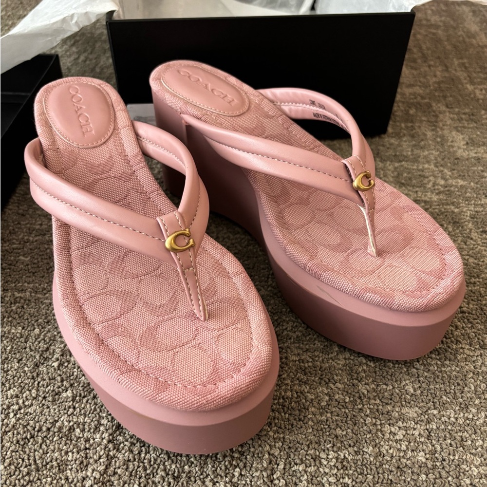 Coach Blush Pink Platform Sandals